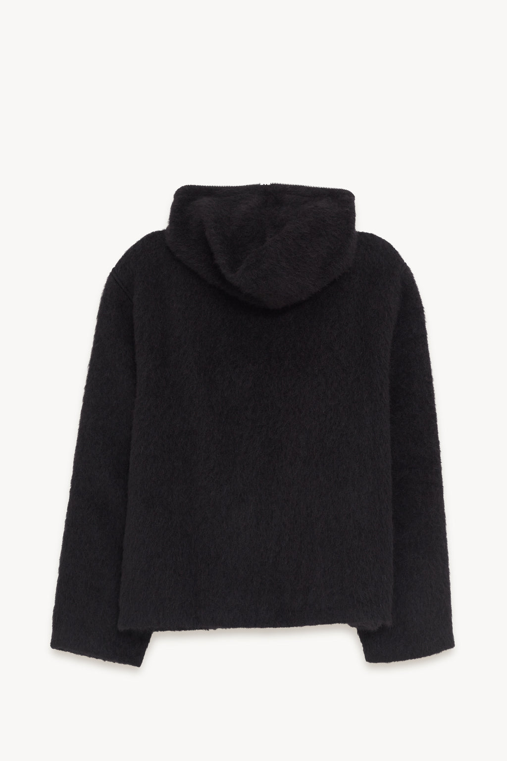 OUR LEGACY BLACK HAIRY WOOL FULL ZIP HOODIE CARDIGAN
