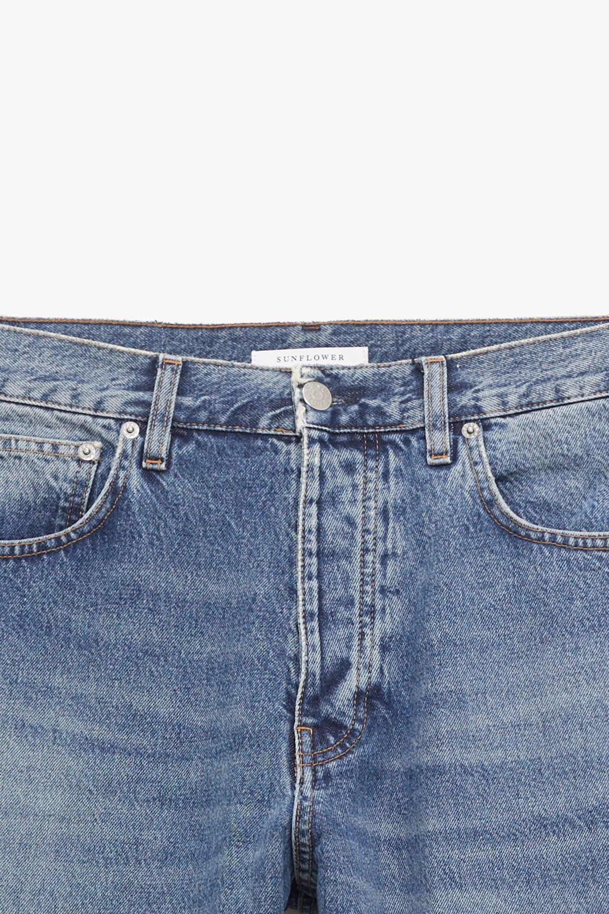 SUNFLOWER MID BLUE WIDE TWIST TROUSER