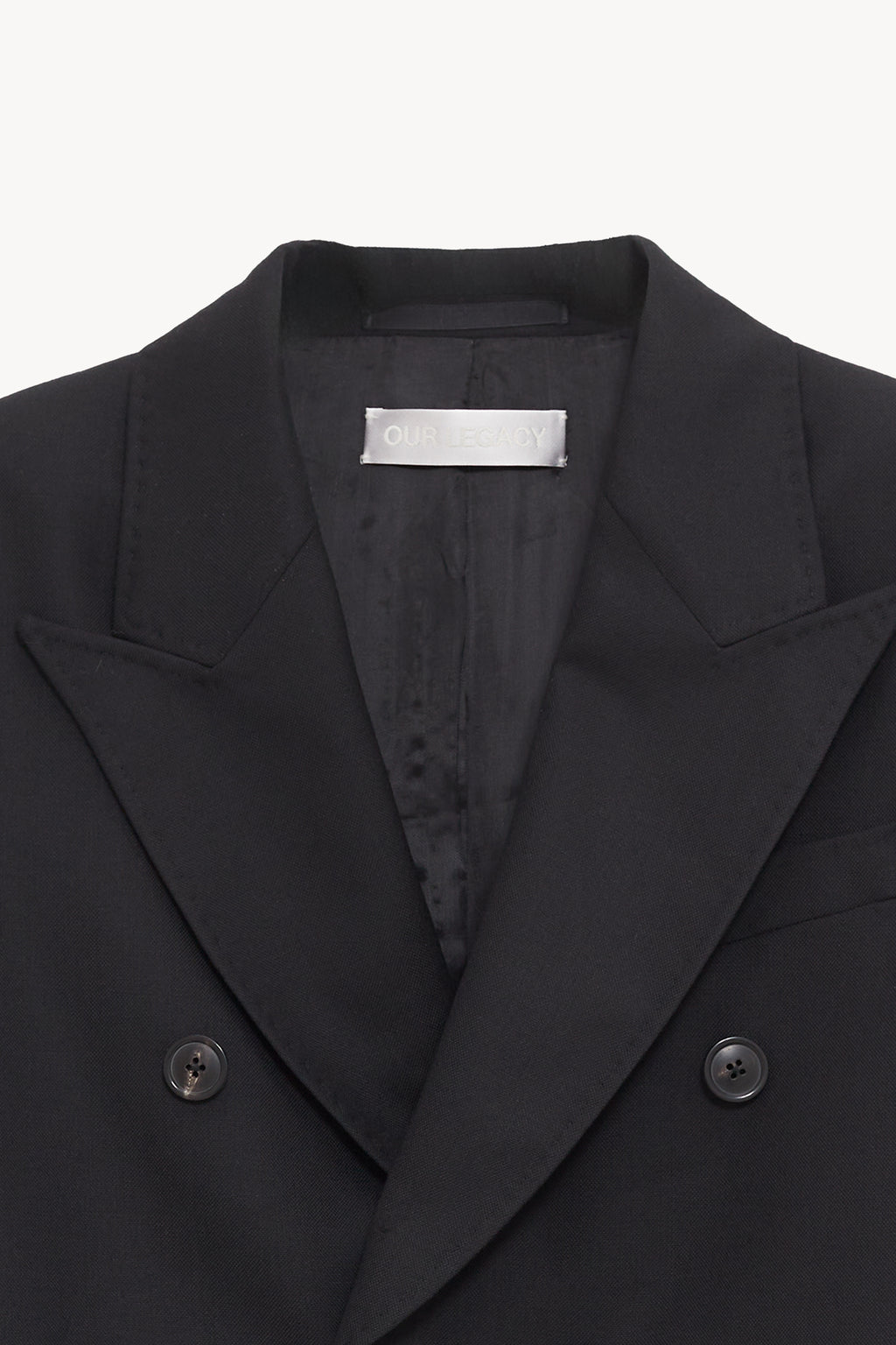 OUR LEGACY BLACK PANAMA UNCONSTRUCTED DB BLAZER