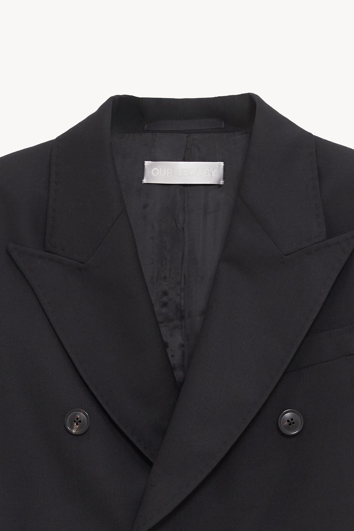 OUR LEGACY BLACK PANAMA UNCONSTRUCTED DB BLAZER