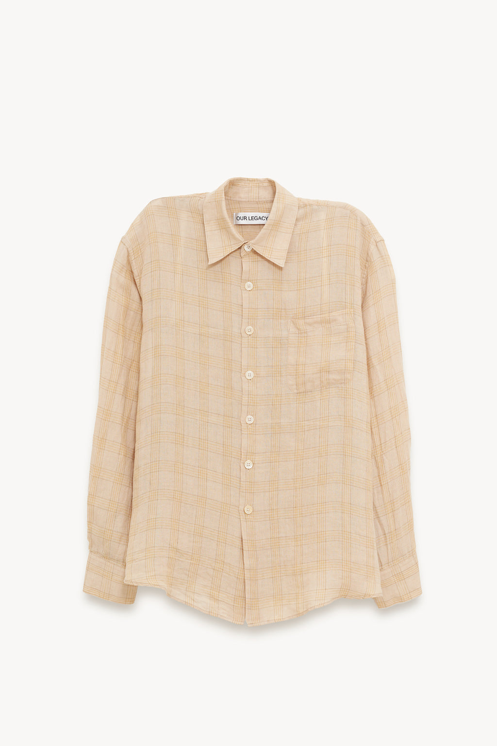 OUR LEGACY VACAY CHECK GAUZE LINEN ABOVE SHIRT