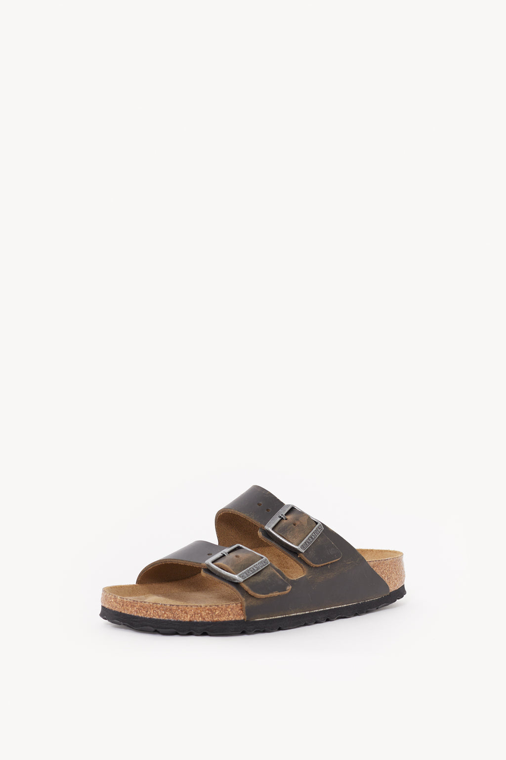 BIRKENSTOCK FADED KHAKI ARIZONA NARROWARIZONA SOFT FOOTBED OILED LEATHER SANDALS