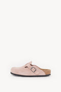 BIRKENSTOCK PINK CLAY BOSTON NARROW SUEDE LEATHER CLOGS