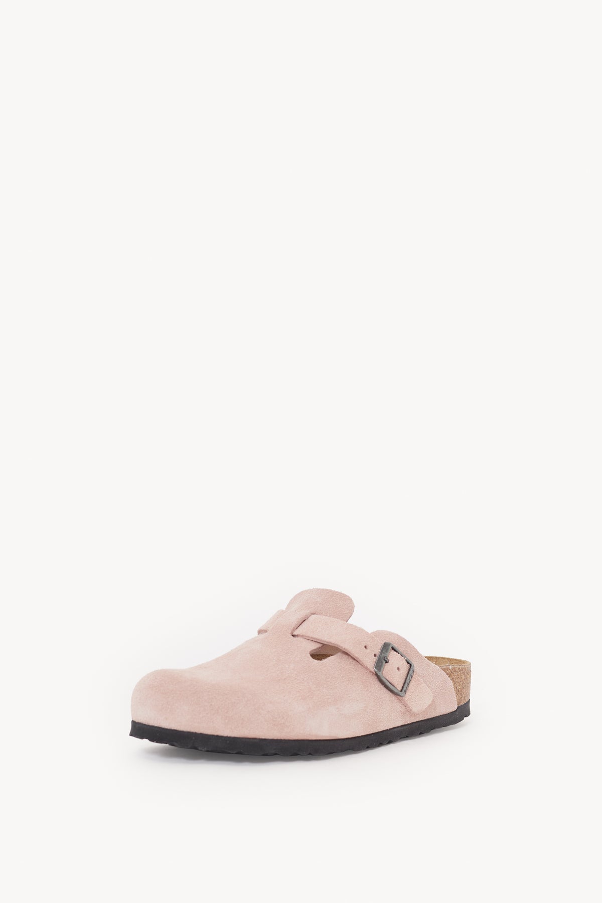 BIRKENSTOCK PINK CLAY BOSTON NARROW SUEDE LEATHER CLOGS