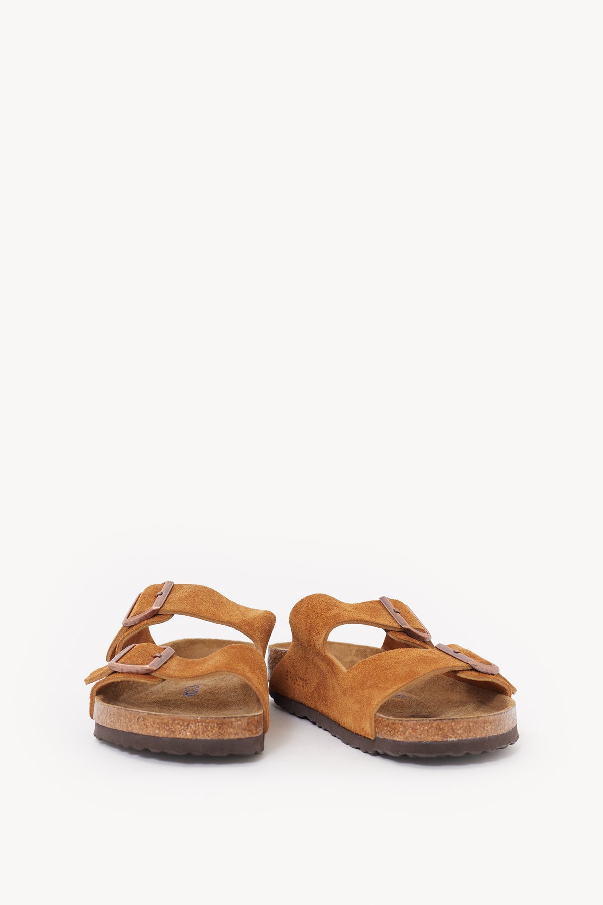 BIRKENSTOCK MINK ARIZONA NARROW SOFT FOOTBED SUEDE LEATHER SANDALS