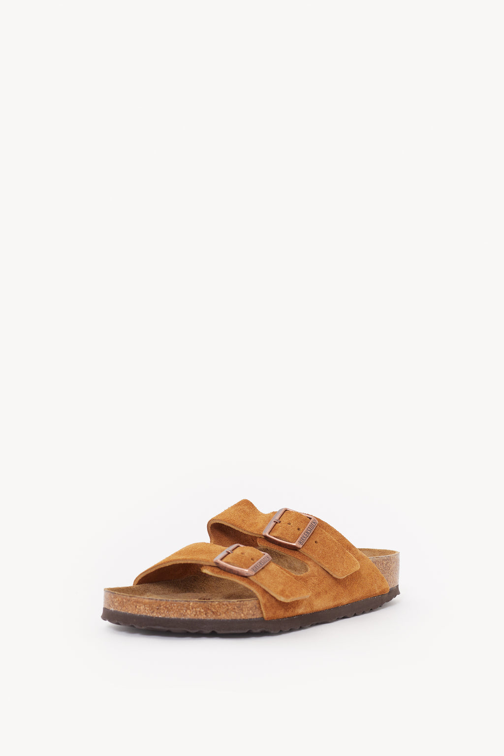 BIRKENSTOCK MINK ARIZONA REGULAR SOFT FOOTBED SUEDE LEATHER SANDALS