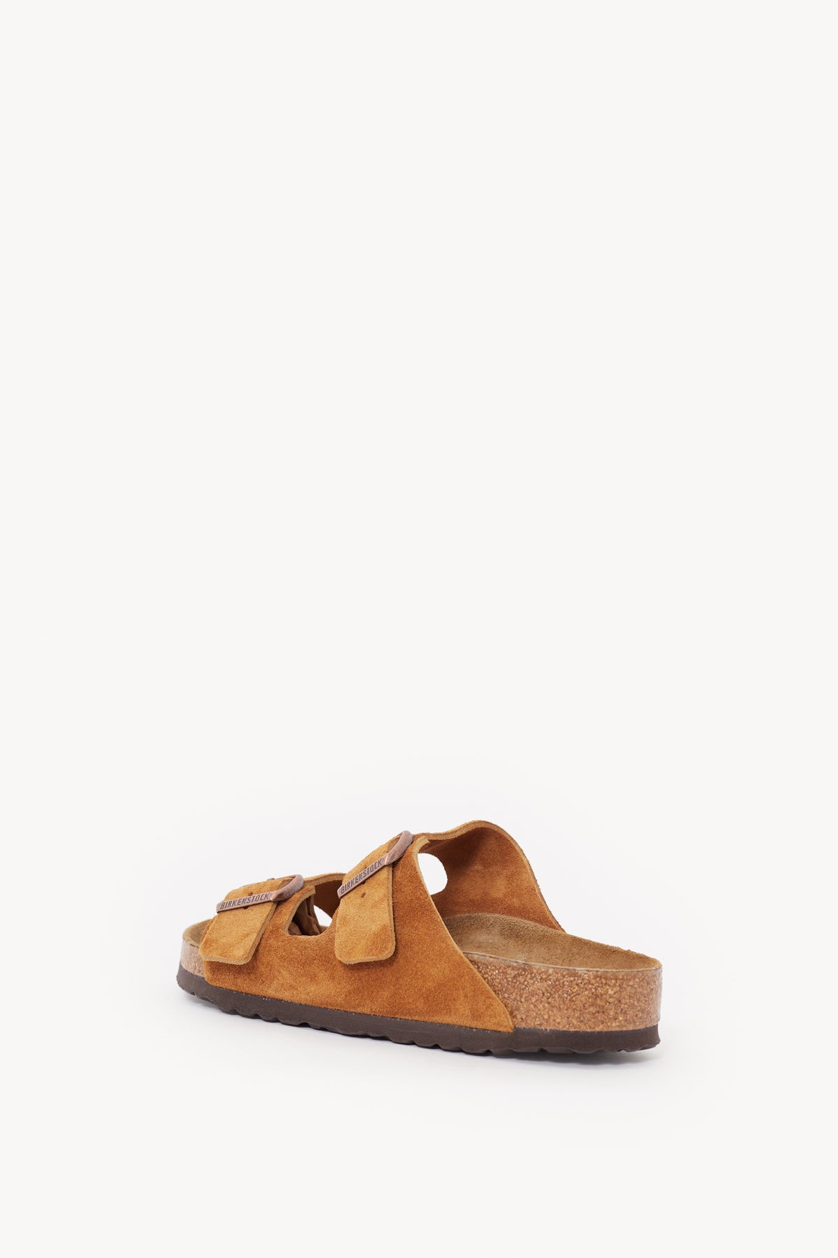 BIRKENSTOCK MINK ARIZONA REGULAR SOFT FOOTBED SUEDE LEATHER SANDALS