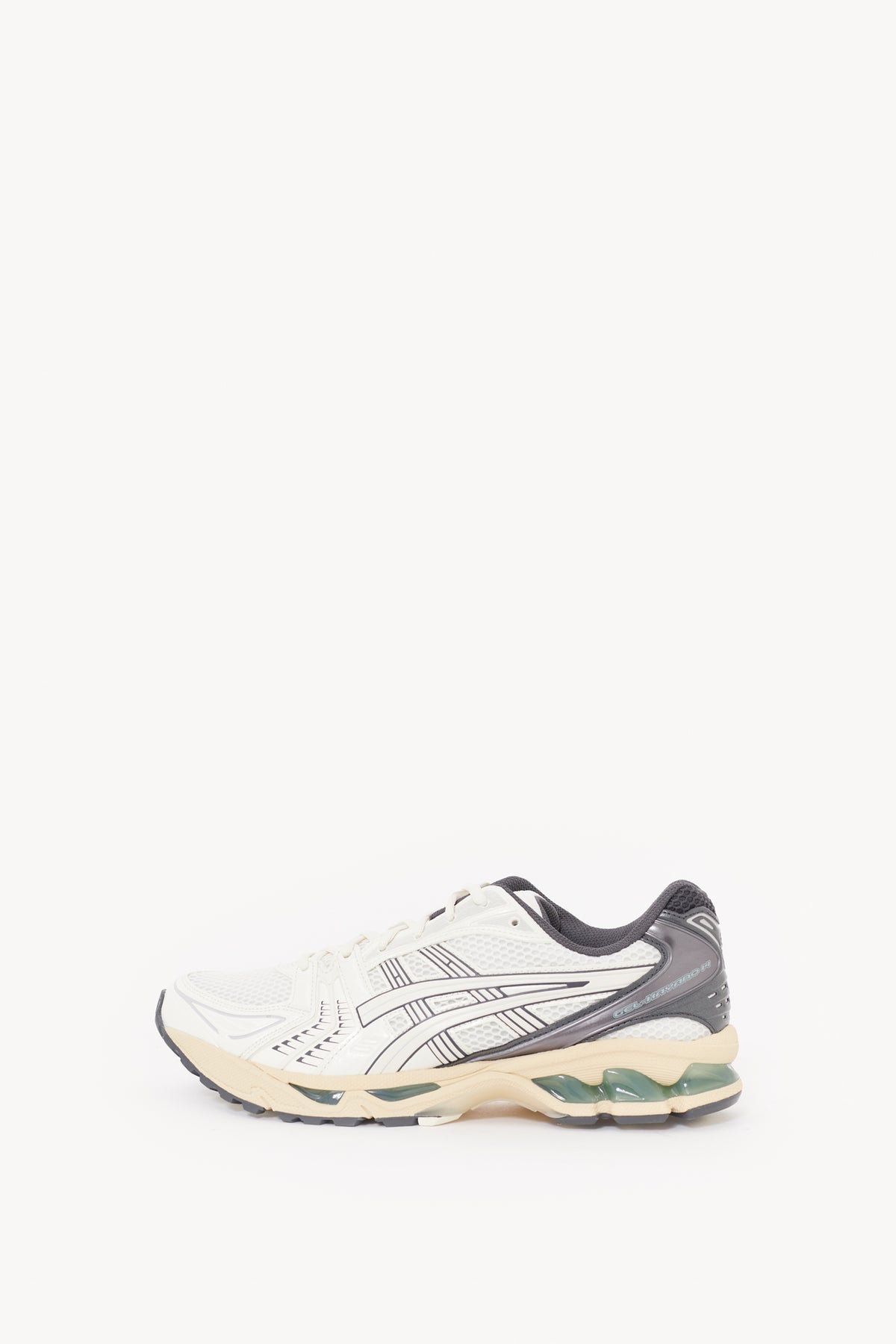 ASICS CREAM OBSIDIAN GREY GEL KAYANO 14 SNEAKERS