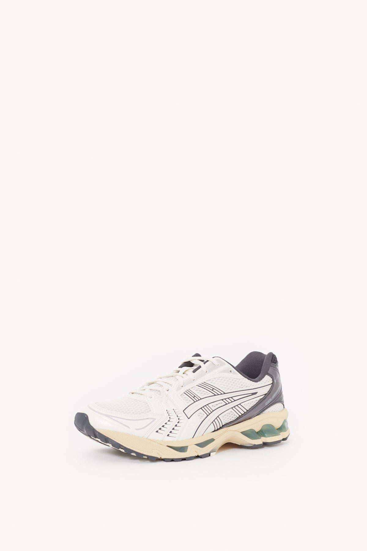 ASICS CREAM OBSIDIAN GREY GEL KAYANO 14 SNEAKERS