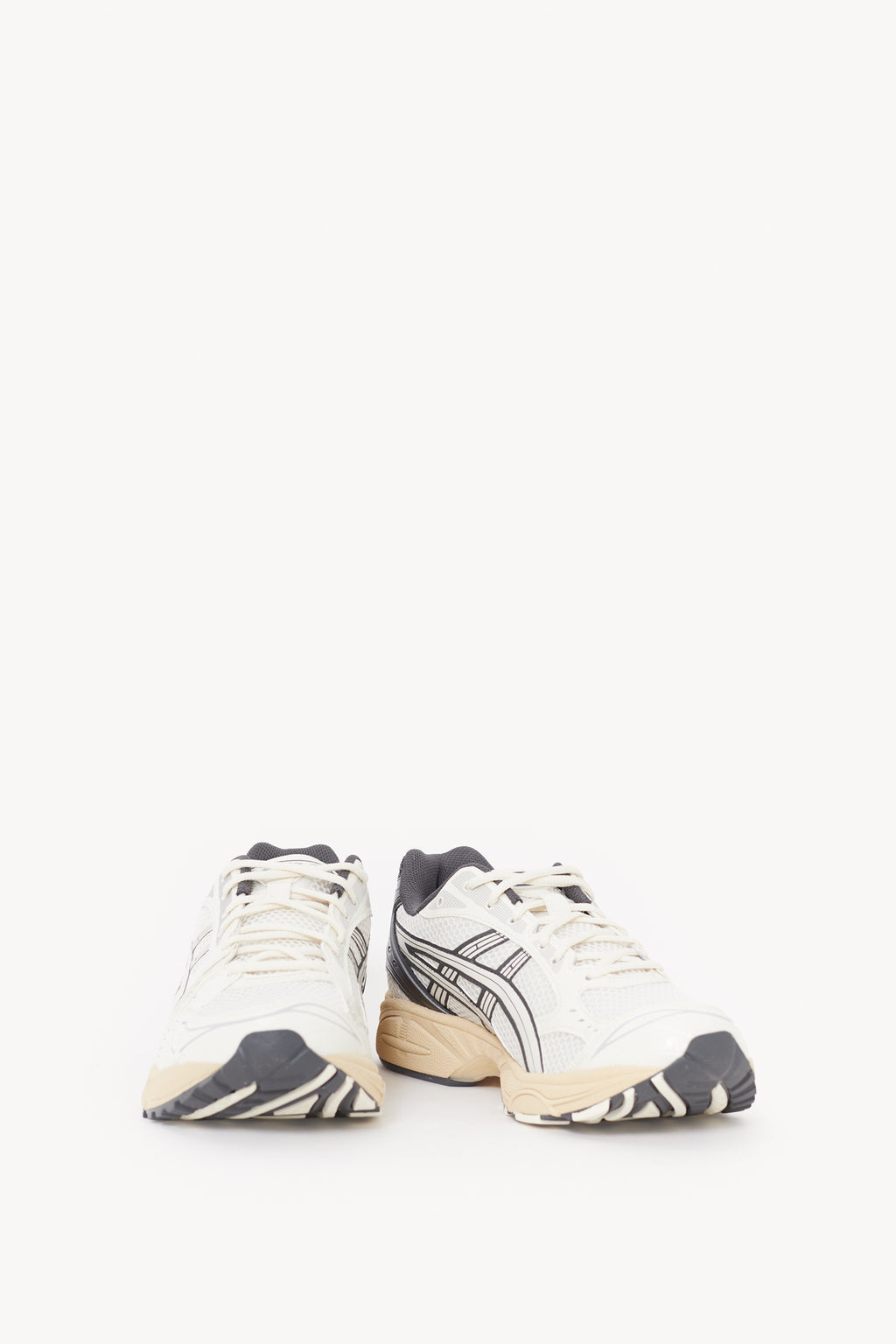 ASICS CREAM OBSIDIAN GREY GEL KAYANO 14 SNEAKERS