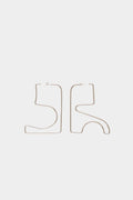 COURREGES SILVER MEDIUM AC METAL 8CM EARRINGS