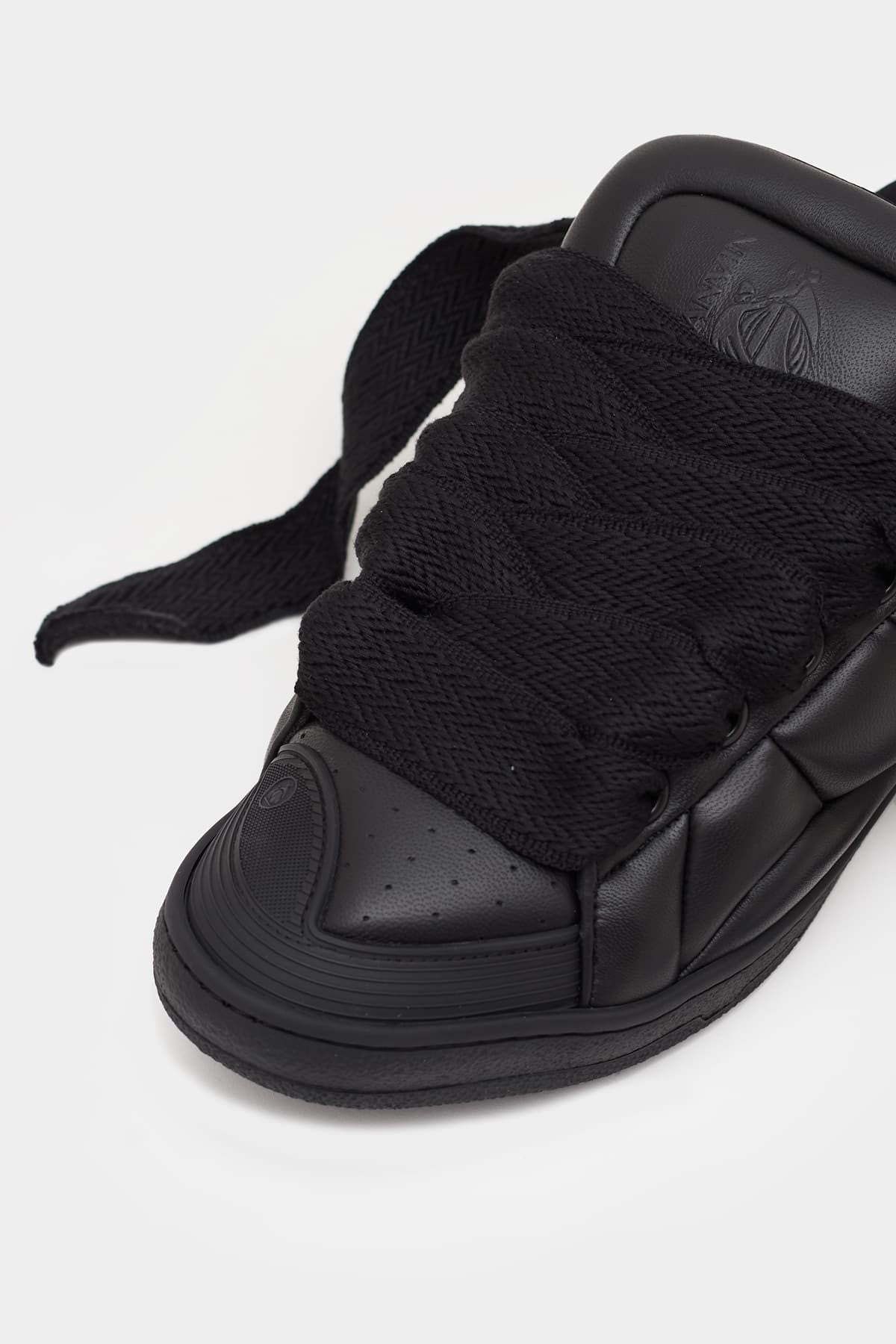 LANVIN BLACK CURB XL LOW TOP SNEAKERS
