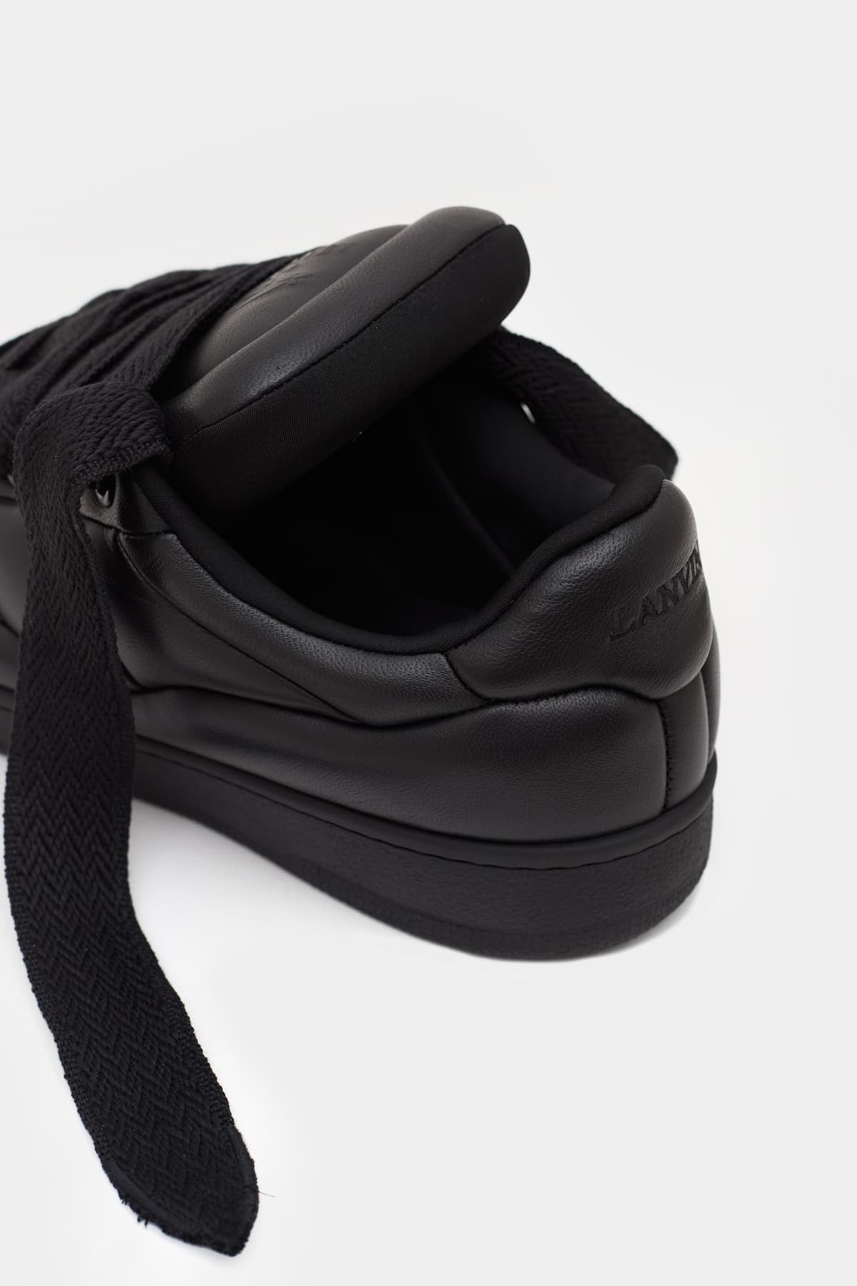 LANVIN BLACK CURB XL LOW TOP SNEAKERS