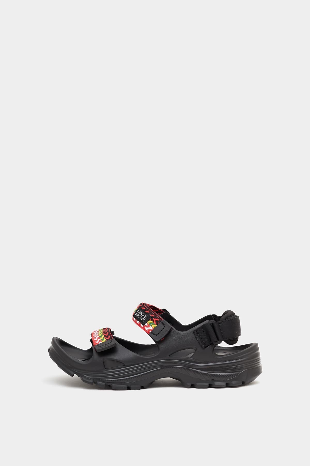 LANVIN x SUICOKE BLACK SANDALS CURB LACES