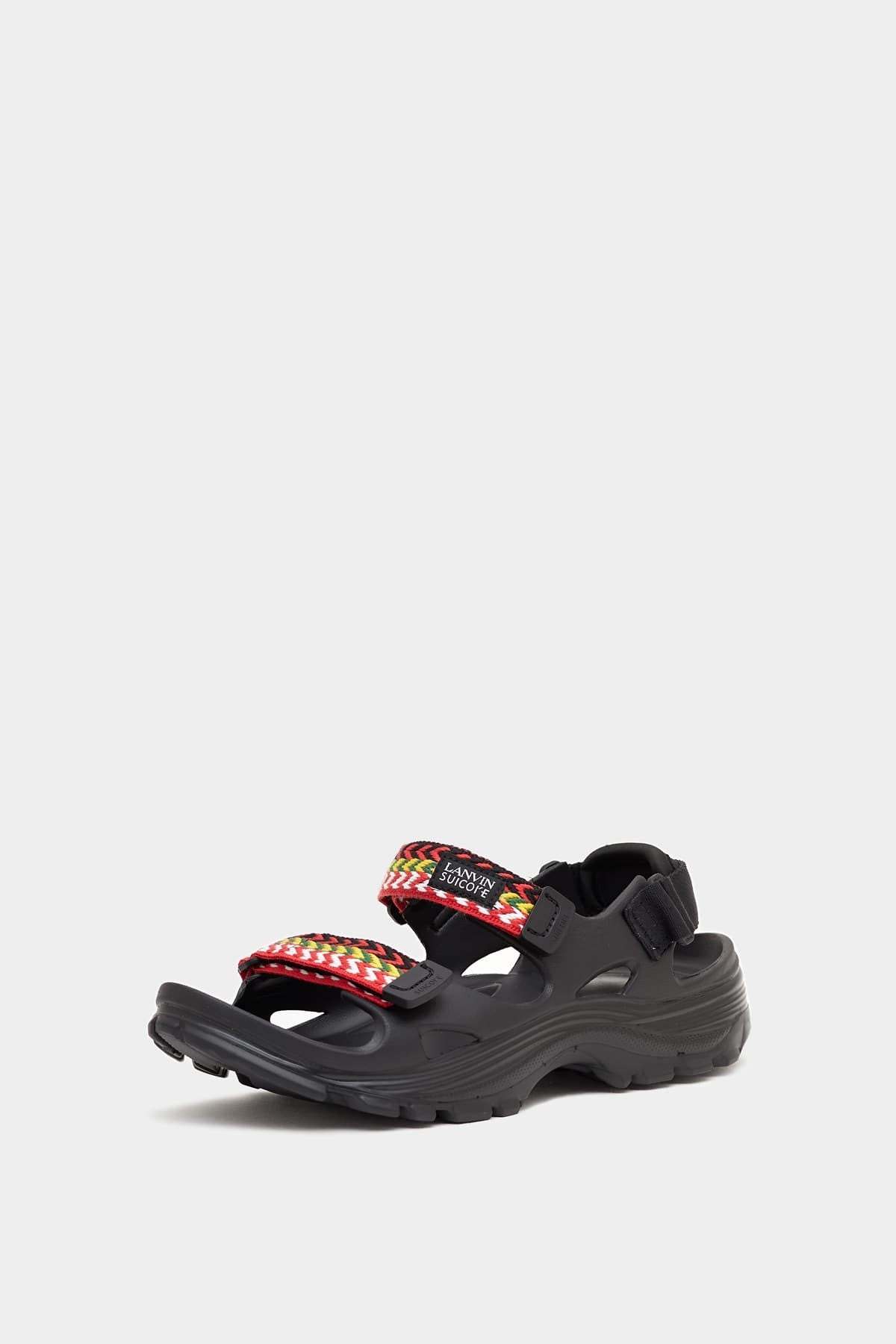 LANVIN x SUICOKE BLACK SANDALS CURB LACES