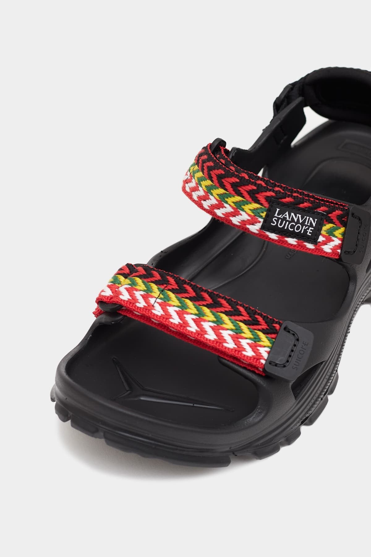 LANVIN x SUICOKE BLACK SANDALS CURB LACES