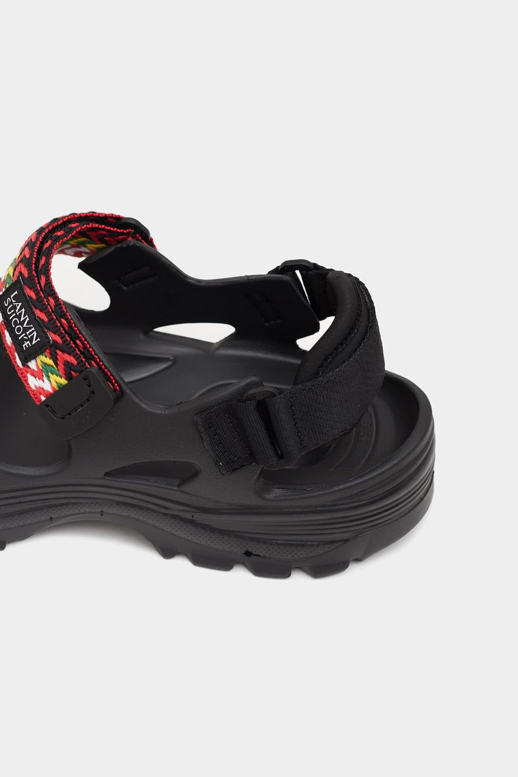 LANVIN x SUICOKE BLACK SANDALS CURB LACES