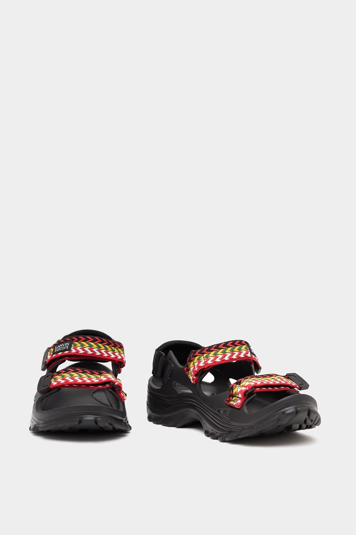 LANVIN x SUICOKE BLACK SANDALS CURB LACES
