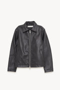 SUNFLOWER BLACK SHORT LEATHER JACKET
