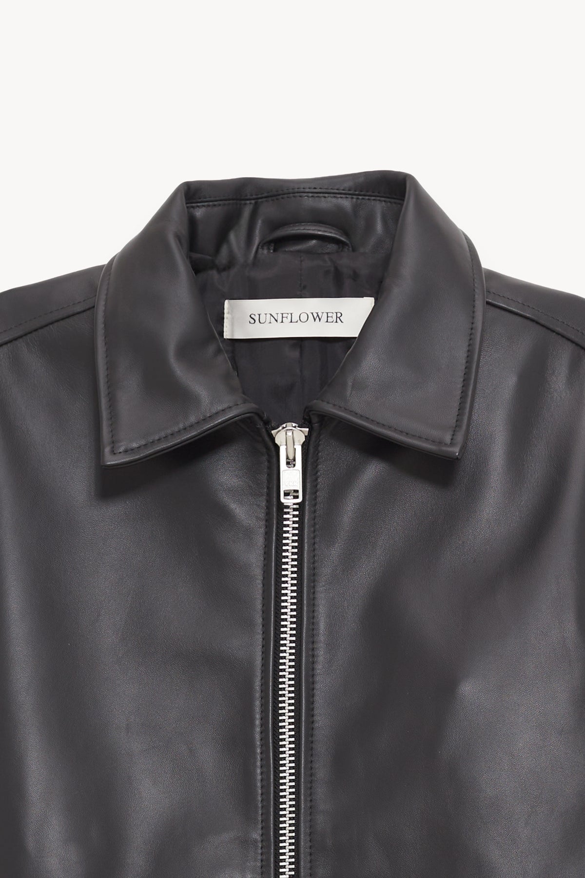 SUNFLOWER BLACK SHORT LEATHER JACKET