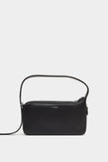 COURREGES BLACK LEATHER RACER BAGUETTE BAG