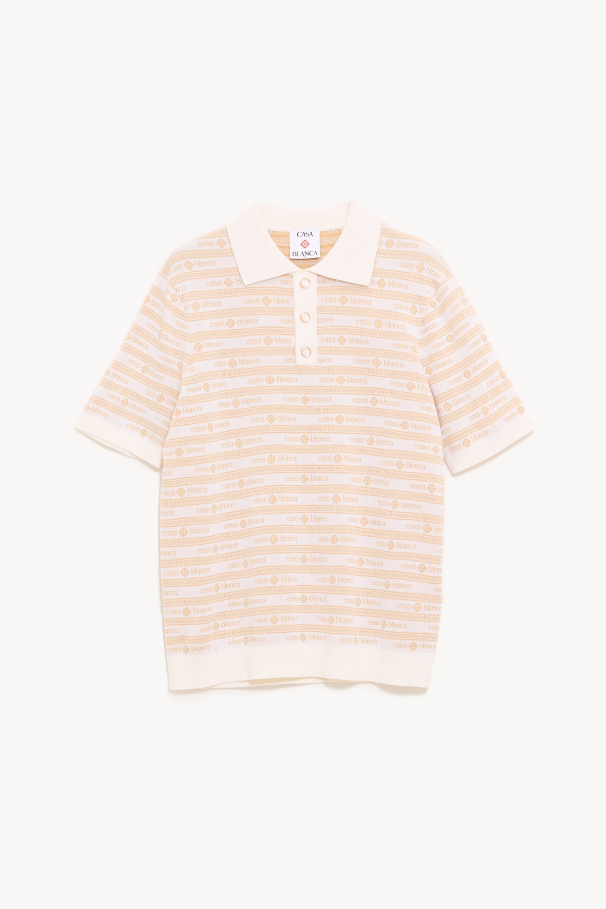 CASABLANCA BEIGE WORDMARK POLO