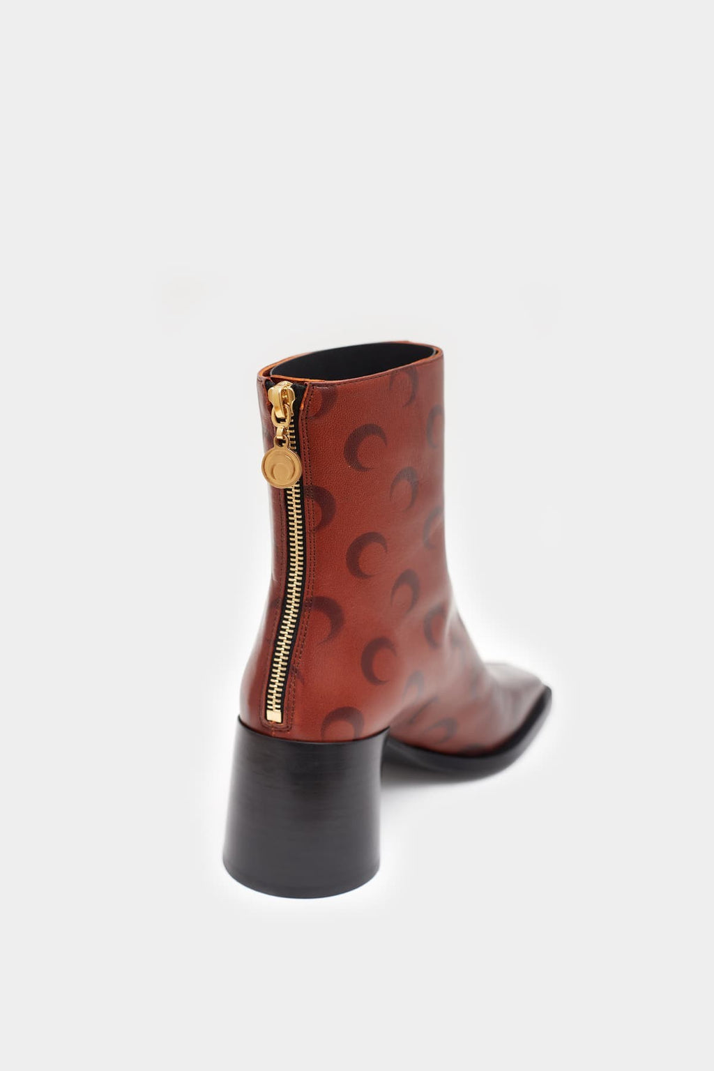 MARINE SERRE BROWN AIRBRUSHED CRAFTED LEATHER ANKLE BOOTS