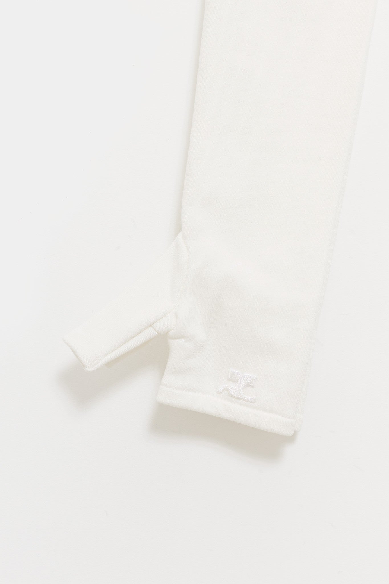 COURREGES HERITAGE WHITE COCOON HOODED FLEECE MITTENS