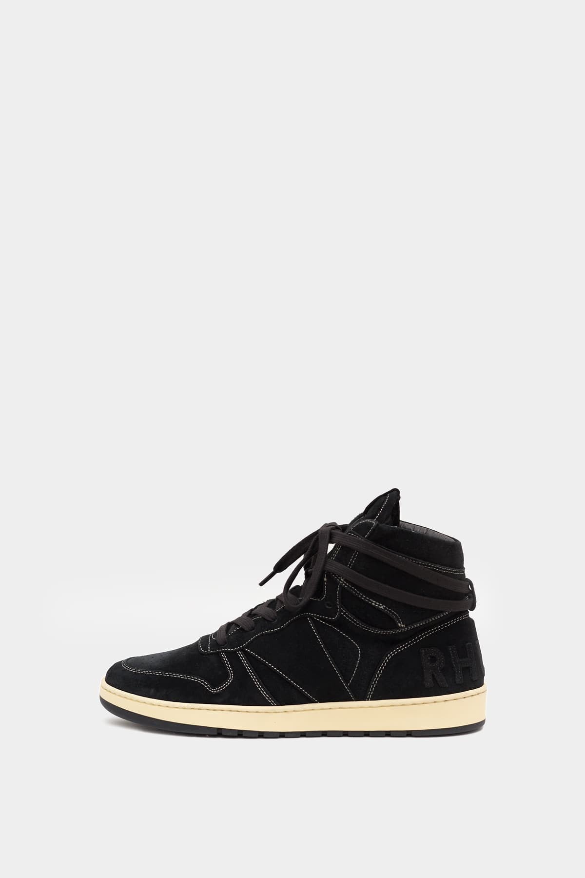 RHUDE BLACK RHECESS SUEDE HIGH SNEAKERS