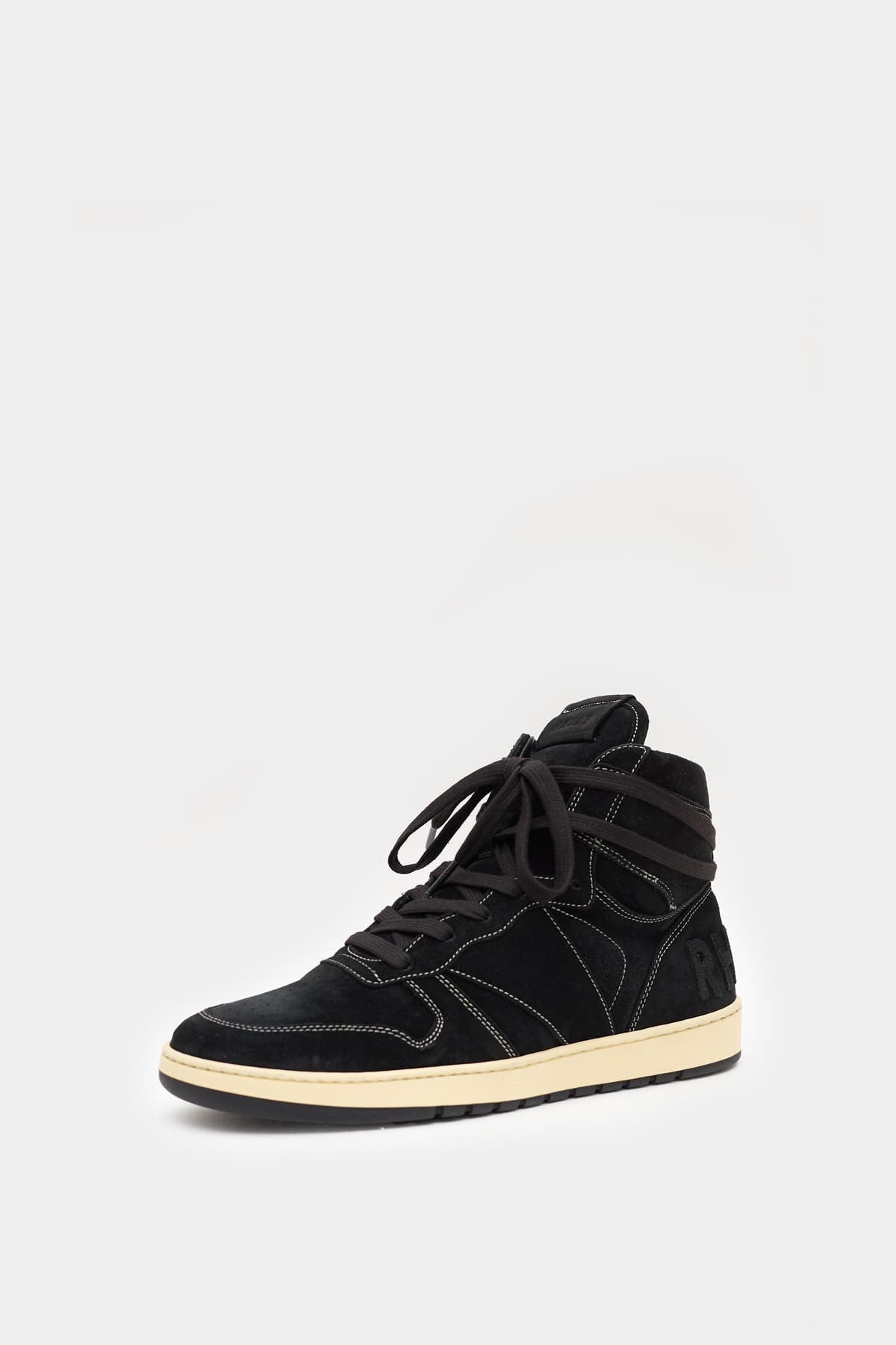 RHUDE BLACK RHECESS SUEDE HIGH SNEAKERS