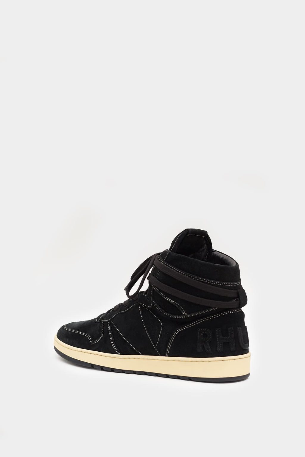 RHUDE BLACK RHECESS SUEDE HIGH SNEAKERS