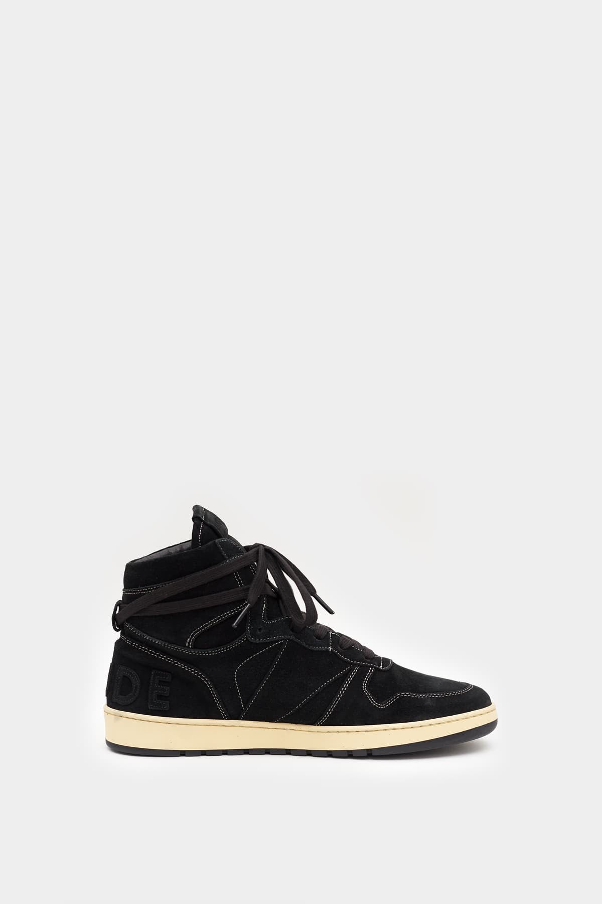 RHUDE BLACK RHECESS SUEDE HIGH SNEAKERS