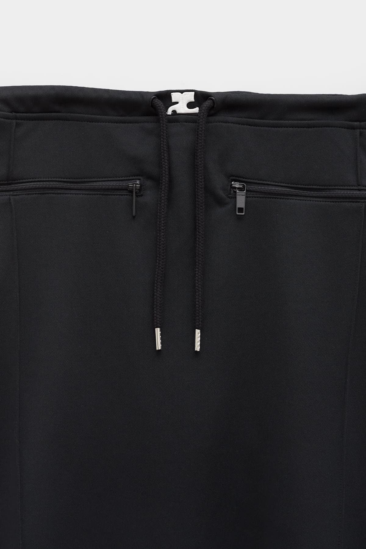 COURREGES BLACK LONG TRACKSUIT SKIRT
