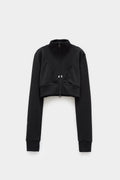 COURREGES BLACK MAXI RIB TRACKSUIT CROPPED JACKET