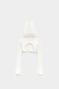 COURREGES HERITAGE WHITE RIB KNIT HOLLISTIC BRA