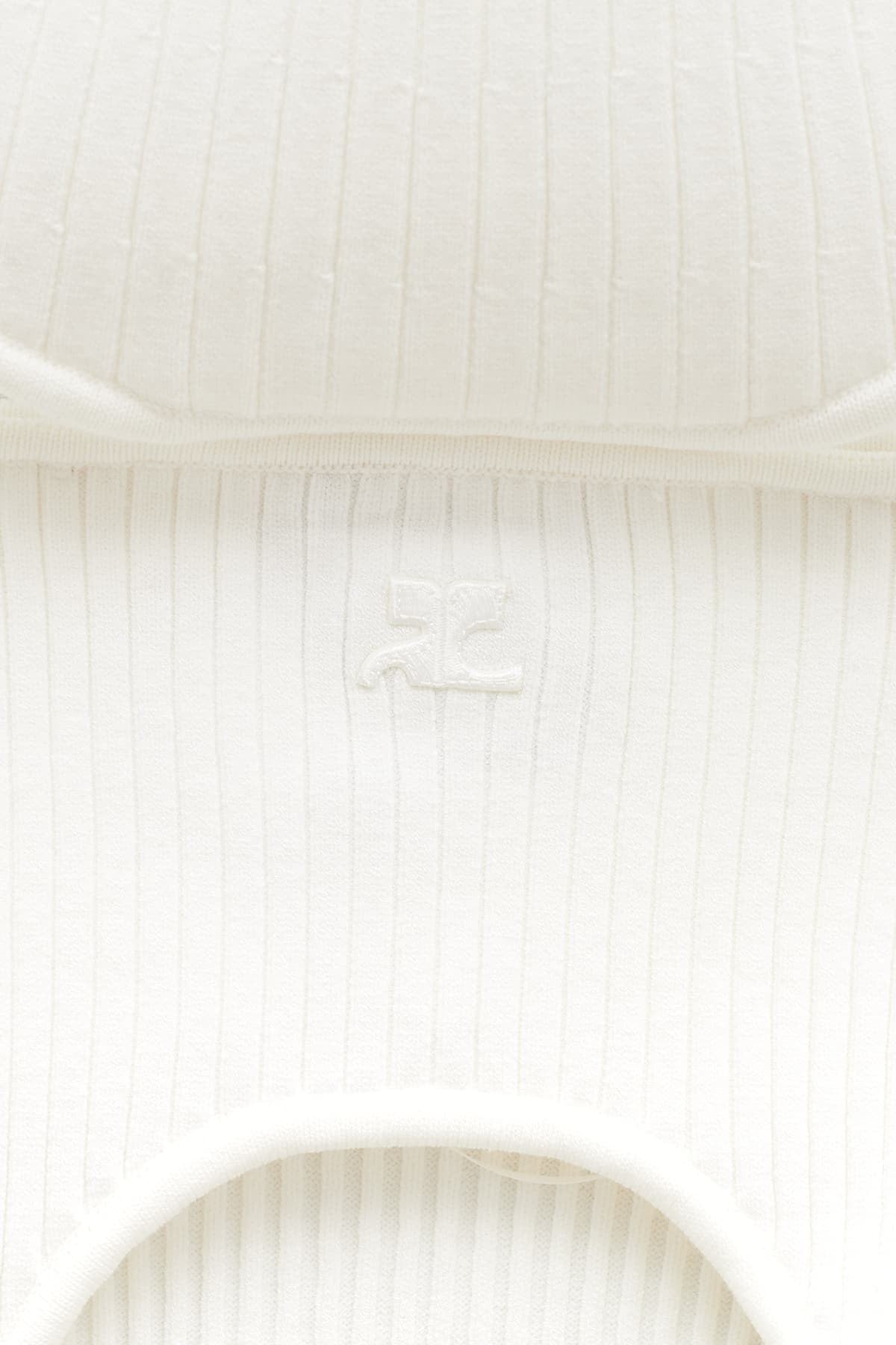 COURREGES HERITAGE WHITE RIB KNIT HOLLISTIC BRA